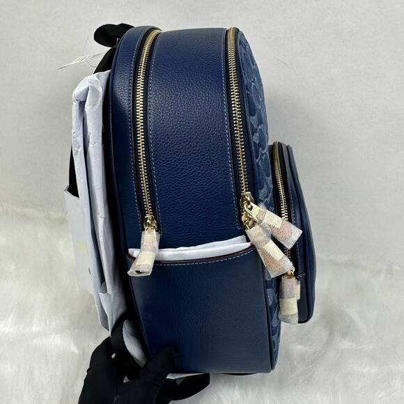 Coach Court Backpack In Signature Denim & Leather With Cherry Charm CZ77… - Picture 3 of 13